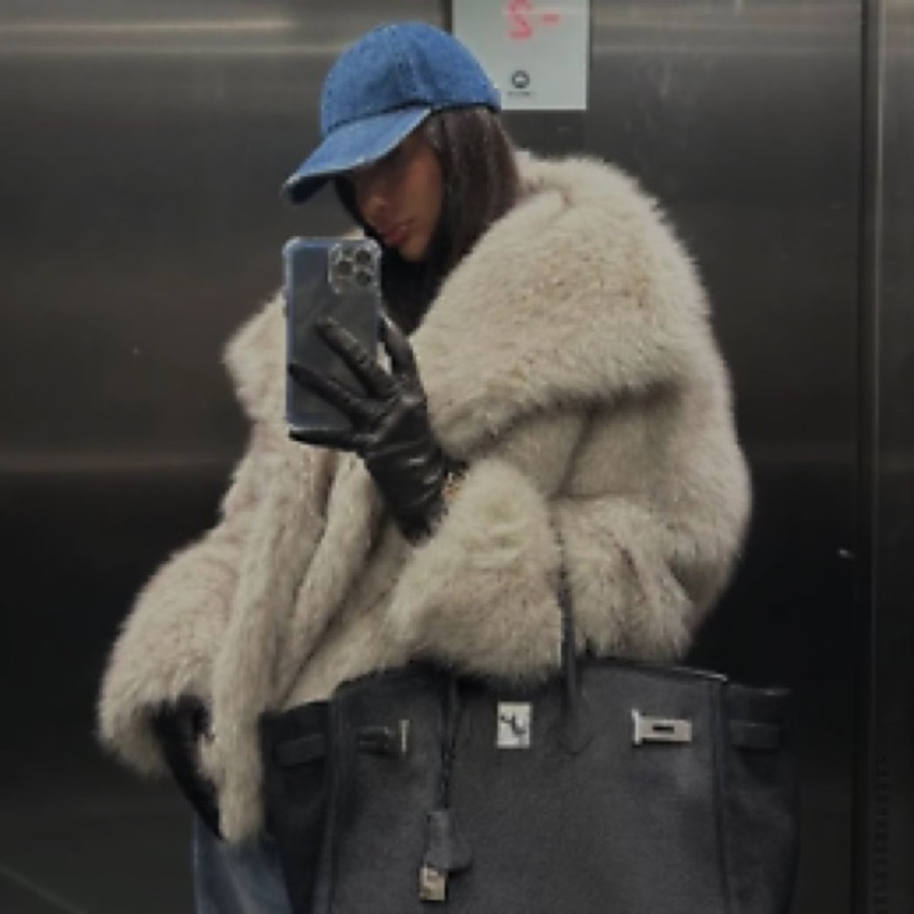 Zara Short Faux Fur Jacket
